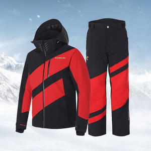 韩国carve卡夫cpm22b pebk双板滑雪服套装四向弹力防水防风红黑色
