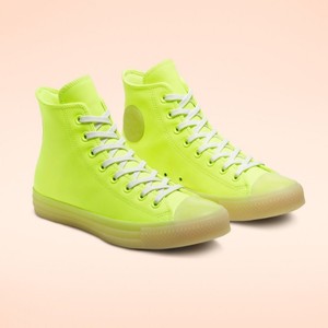 代购匡威converse neon 霓虹灯 荧光绿发光透明鞋底 高帮男女板鞋