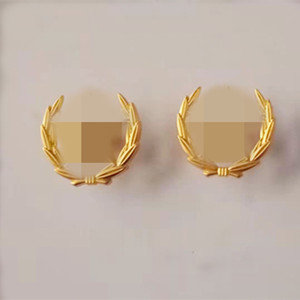 保安常服领花领针银色金属治安领花五角星麦穗保安制服领花徽章