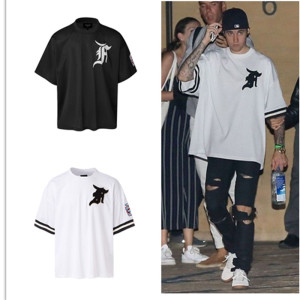 fog fear of god 比伯同款 第五季网眼 刺绣徽章棒球 男女短袖t恤