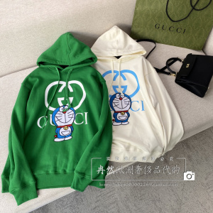 gucci卫衣早春新款古奇男女款连帽外套叮当猫双g字母logo长袖上衣