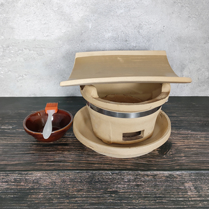 陶土瓦片烧烤炉耐高温可食用瓦片烧烤盘陶瓷全套商用越南炭炉烤肉