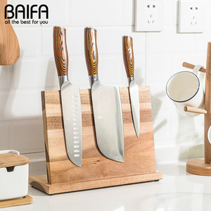 家用实木磁性吸附刀座相思木抗发霉菜刀架创意厨房收纳用品置物架