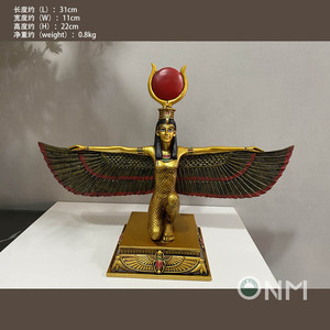 包邮出口新款埃及伊西斯翅膀女神摆件艾西斯生命之神isis树脂密室