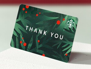 星巴克2020新品卡片圣诞感谢送出祝福星礼卡会员卡不刮开密码