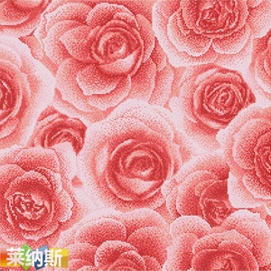 【莱纳斯】红玫瑰陶瓷马赛克拼图背景墙 墙贴 建材瓷砖 装修材料