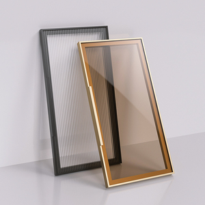 钢化玻璃柜门定制橱柜门板订做铝合金衣柜门自装厨房带铝框柜子门