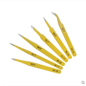 日本WIT威特牌 黄色超硬高精密度镊子 尖头弯嘴 扁头专业维修工具