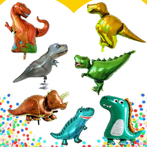 霸王龙卡通铝膜气球场地布置用品儿童恐龙主题绿森式生日派对装饰