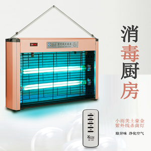 小而美紫外线消毒灯挂壁式杀菌灯双管吊挂食堂餐厅厨房用灭菌器20