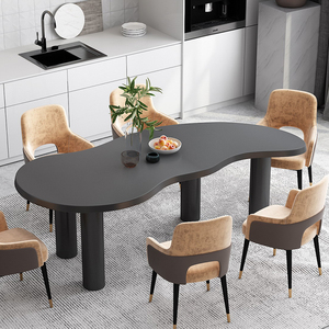 北欧实木餐桌简约现代小户型家用异形桌子个性洽谈桌办公桌电脑桌