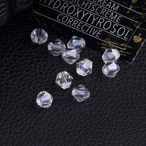 4/6/8mm白色水晶珠子菱形玻璃尖珠手工串珠散珠diy手链项链