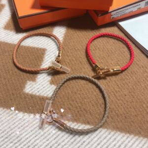【现货】爱马仕 hermes限量版手环全皮手绳多色小红绳情侣手链
