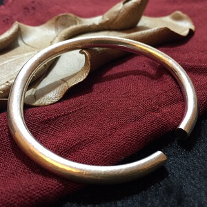 纯藏式圆筒实心纯银镯子 女款 圈口可调开口 老银99银 保真礼物