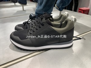 GStar专柜 D10208.9354.990 男黑色LOGO拼接休闲鞋 闪电发货