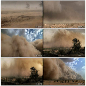 沙漠风暴沙尘暴高清实拍视频素材风沙扬沙沙漠天气航拍沙漠风光