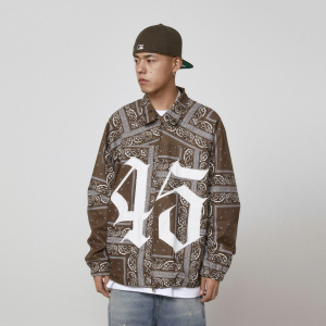 s45(原1807)新品腰果花满印夹克秋季潮流休闲外套男宽松