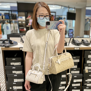 潼妈coach蔻驰新款中号波士顿桶包rowan枕头包斜挎加拿大代购直邮