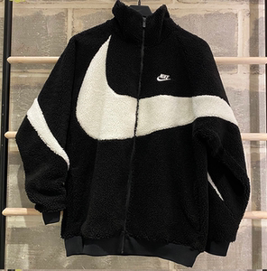 nike 耐克秋冬男女新款大勾logo钩羊羔绒夹克情侣运动外套bq6546