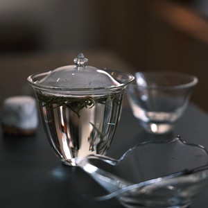 安藤雅信耐高温加厚手工玻璃绿茶泡茶盖碗绿茶片口日本代工厂茶具