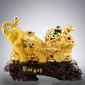 大象摆件招财工艺品象吉祥物客厅办公室吧台装饰礼品开业礼物贺礼