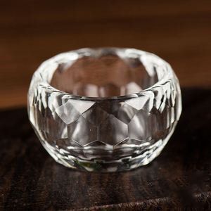 3.5cm玻璃供水碗 圣水杯白色透明八供杯用品杯水晶供水杯