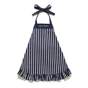 纯棉百褶花边条纹刺绣字母小孩围裙 diy 儿童无袖小围裙可配亲子