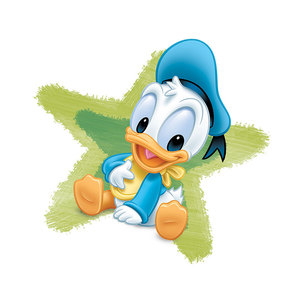 卡通动漫青色五角星萌小唐老鸭印花图案烫花烫印衣服贴热转印烫画