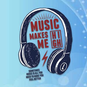 大号字母耳机服装图案热转印柯式定制烫画diy衣服贴补丁熨烫装饰