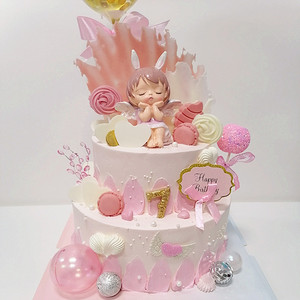 双层生日蛋糕儿童北京宝宝周岁女孩创意定制低脂新品同城配送包邮