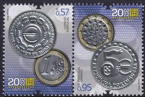 葡萄牙2022欧元钱币凹凸异质2全新外国邮票