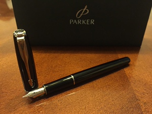 派克 parker 卓尔丽雅白夹钢笔 18k白金 法国制造 专柜正品