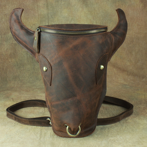 疯马皮双肩包2022新款复古牛头包个性真皮机车包手工头层牛皮背包