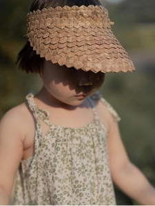 巴厘岛 SCANDIC GYPSY 手工编织天然度假拼色亲子沙滩空顶草帽子