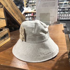 日本购回 无印良品muji 法国亚麻防晒uv遮阳帽 渔夫帽 现货