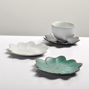 创意日式粗陶茶具 手工复古杯垫 德化陶瓷功夫茶具隔热垫茶托茶配