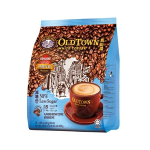 马来西亚进口咖啡粉oldtown 旧街场港版三合一白咖啡速溶条装低糖