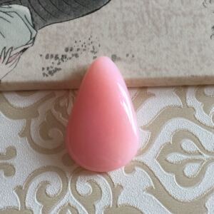 秘鲁进口原矿宝石粉欧泊粉澳宝粉色蛋白石高粉水滴可镶嵌设计吊坠