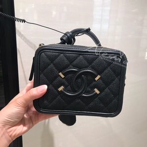 alessia米兰·chanel香奈儿黑色mini 迷你小方软盒子 鱼子酱牛皮