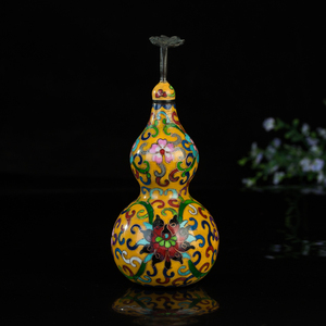 手工铜胎掐丝景泰蓝珐琅道家葫芦宝瓶摆件古玩杂项收藏品包邮
