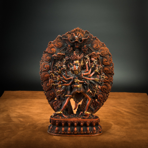 藏传密宗老佛像馆藏级双身时轮金刚红利马铜老造像老佛像摆件收藏