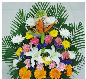 台篮插花 桌花 悼念 祭奠 祭扫 葬礼花篮 清明冬至鲜花 上海花送