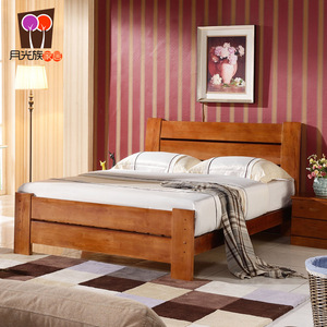 实木床现代简约主卧家具单人双人1.2 1.5 1.8米成人 纯实木柏木床