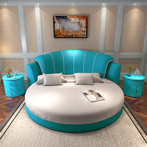 新款大圆床双人床简约现代婚床2米欧式公主床酒店宾馆主题软床