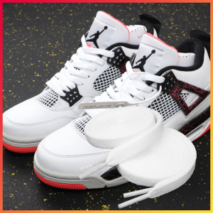 适配airjordan耐克aj4鞋带红蓝鸳鸯乔4热熔岩乔四男女黑红白色