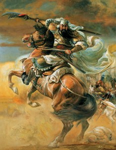 关公画像 关羽骑马 关云长关帝关二爷 家居酒吧饭店装饰画