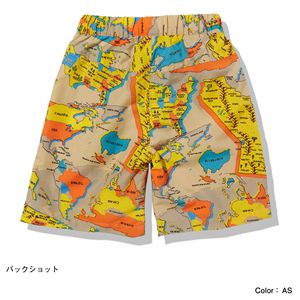 日本北面 the north face 2022夏季儿童世界地图刺绣速干沙滩短裤
