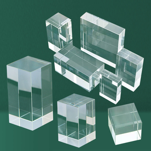 K9透明人造玻璃底座水晶长方块长方体摄配件道具定制logo摆件摆台