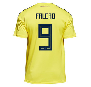 包邮正品球衣2018世界杯哥伦比亚主场9号法尔考黄色男女足球服