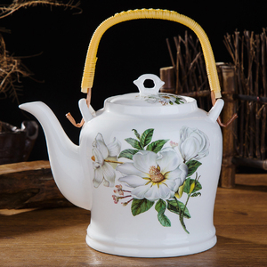 景德镇陶瓷婚庆欧式茶壶提梁壶冷水凉水壶过滤单壶瓷壶夏季饮茶具